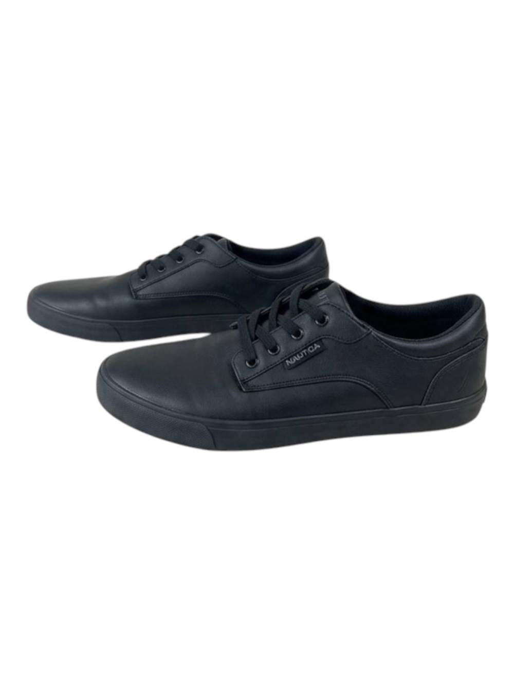Nautica Currie Men's 11 Black Sneakers Triple Black Low Top Casual Skate Shoes